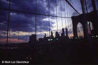 The Brooklyn Bridge at twilight