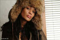 Beverly Bond in fur hat