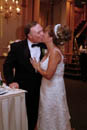 Bride and groom kissing