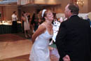 Bride and groom kissing